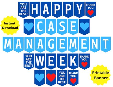 Case Management Week Printable Banner Happy Case Manager Week Etsy