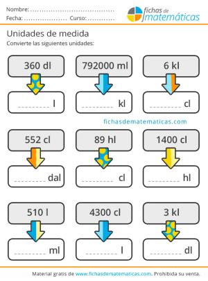 Unidades De Medida Para Primaria Descargar Gratis Ejerciciospdf