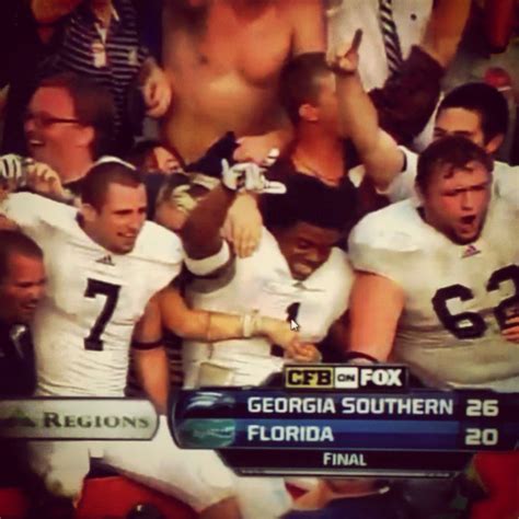 Georgia Southern University Celebrates Victory Over The University Of