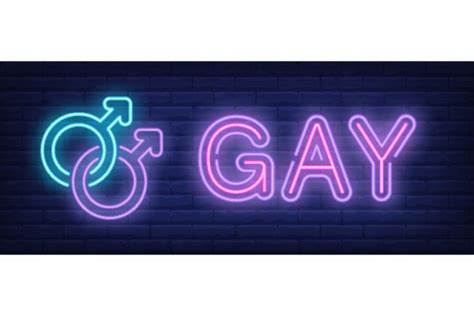Gay Neon Text With Two Coupled Male Gend Graphic By Pch Vector Creative Fabrica
