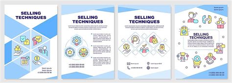 Sales Techniques Blue Brochure Template Guidebook Booklet Customer Vector Guidebook Booklet