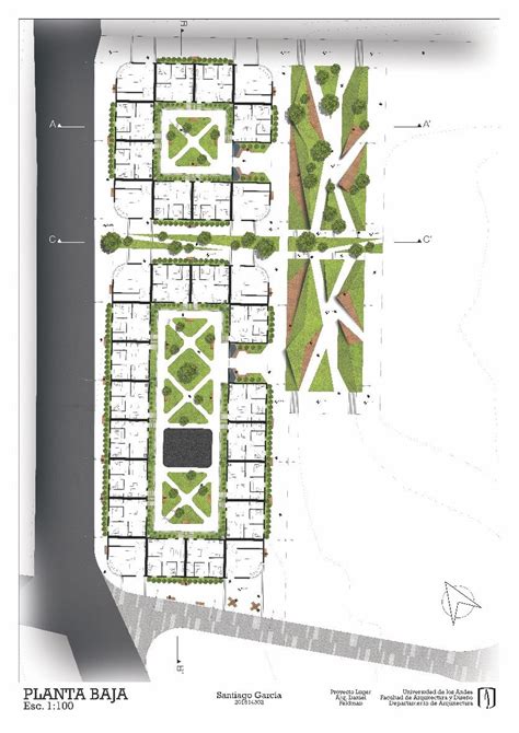 Planta Intervencion Urbana Acceso Comunal Diagrama De Zonificacion Del