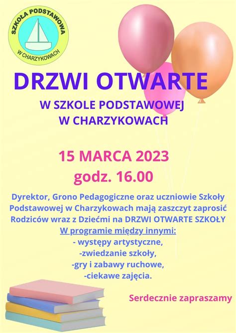 Serdecznie Zapraszamy Na Drzwi Otwarte Szko Y Podstawowej W