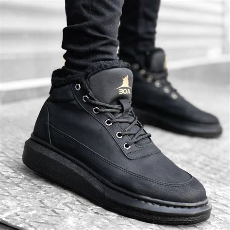 Mens High Top Sneakers - Black - 0151