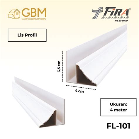 Jual Lis Profil Plafon Pvc Fira Plafond Fl 101 Glory Building