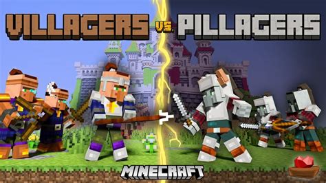 Super Villagers Vs Super Pillagers Fight In Minecraft Minecraft Mob