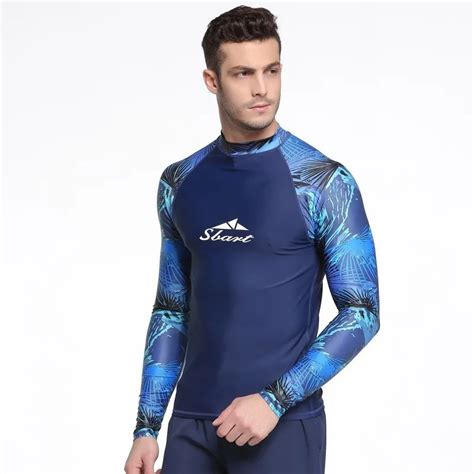 Для мужчин Rashguard купальник с длинным рукавом рубашка для плавания ...