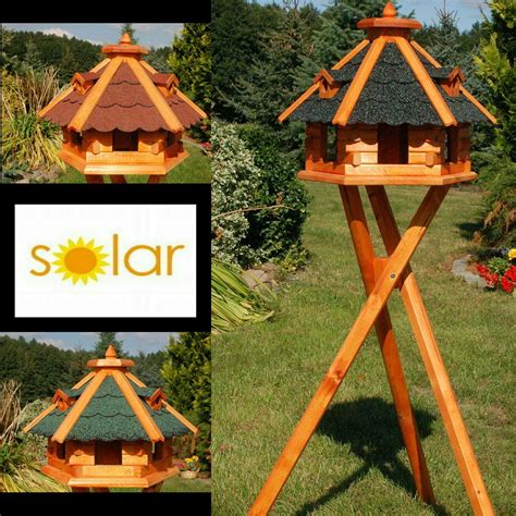 Xxl Premium Vogelhaus Mit Ohne Solar St Nder Holz Futterhaus