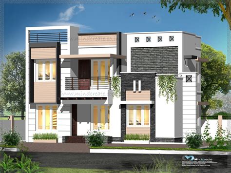 Contemporary Style Elevations Kerala Model Home Plans