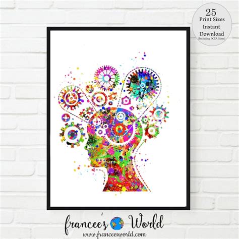 Brain Print, Brain Wall Decor, Brain art, Brain poster, Anatomy Print ...