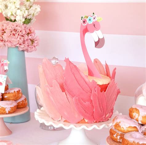 Flamingo Cake Topper Flamingo Party Topper Tropical Party Etsy