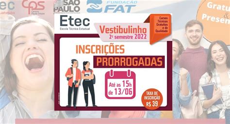 Etec prorroga inscrições para Vestibulinho até o dia 13 de junho