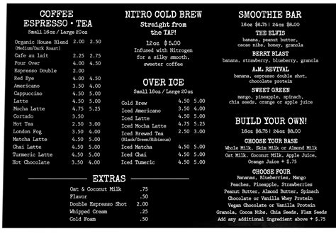 Perk Café Menu | Bayville Coffee Shop