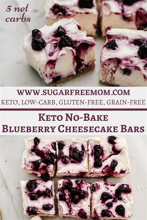 No Bake Keto Sugar Free Blueberry Cheesecake Bars Keto Dessert Easy