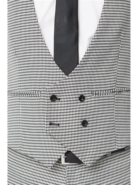 Limehaus Black Puppytooth Mens Check Tuxedo Suit Suit Direct