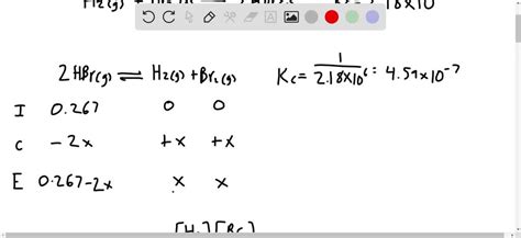 Solved The Equilibrium Constant Kc For The Reaction H G Br G Hbr