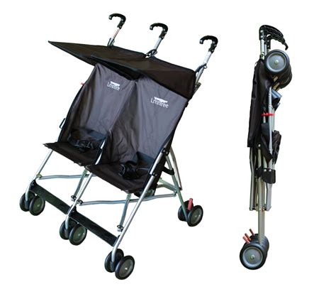 Lightweight Double Umbrella Stroller By Lmntree Grey