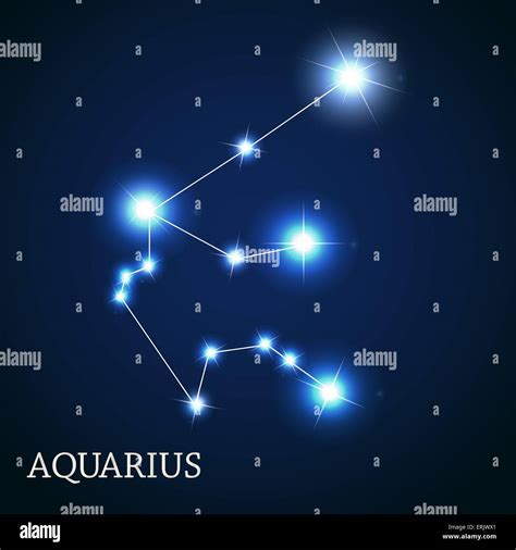 Aquarius Zodiac Sign Of The Beautiful Bright Stars Vector Illust Stock Vector Image And Art Alamy