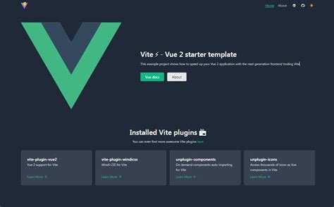 Vite Vue Starter Template Using Composition Api And Windicss