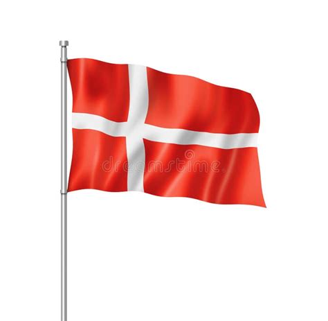 Danish Flag Isolated On White Stock Illustration Illustration Of