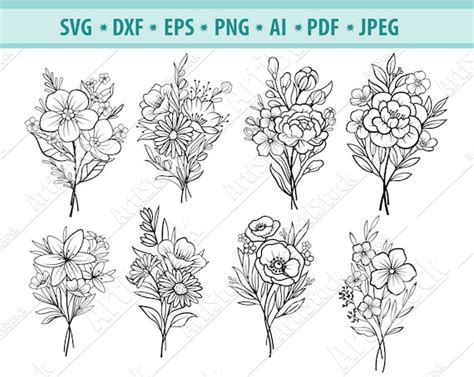 Flower Bouquet Svg