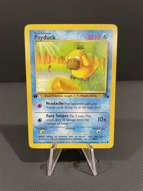 Pok Mon Card St Edition Psyduck Fossil Wotc Vintage Nm Ebay