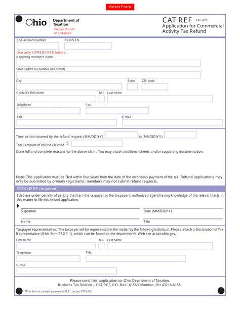 Form Cat Ref Fill Out Sign Online And Download Fillable Pdf Ohio