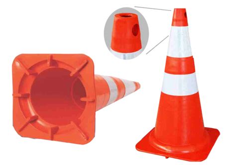 Cone Sinalização Laranja 50cm faixa refletiva