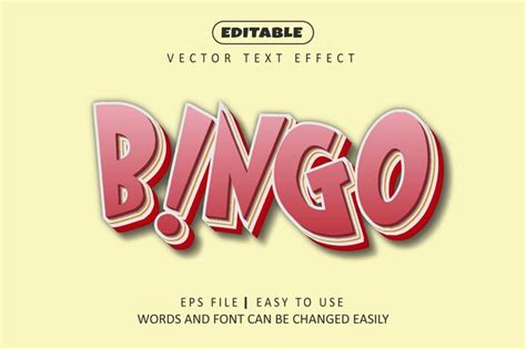 Efecto De Texto De Bingo 3d Vector Premium