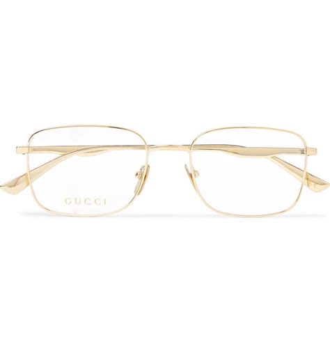 Gucci Square Frame Gold Tone Optical Glasses Gold Gucci