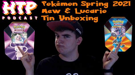 Pokemon Spring 2021 Lucario And Mew Tin Unboxing Howtopop Youtube