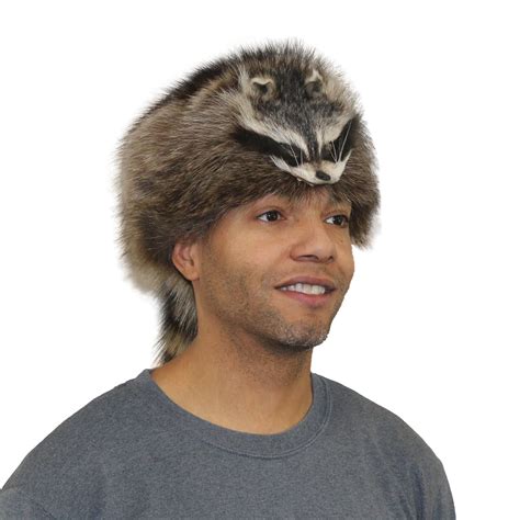 Raccoon Davy Crockett Style Fur Hat Hts1780 Etsy