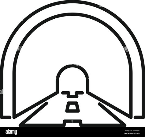 Traffic Tunnel Icon Outline Vector Road Entrance Subway Drive Stock