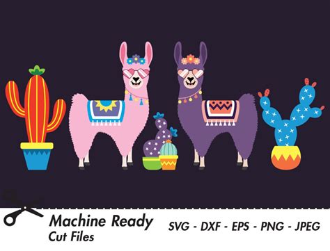 Cute Llama SVG Cut Files PNG Llamas Clipart Farmhouse Clip Etsy