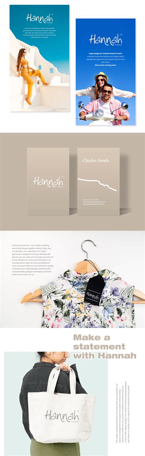 Hannah Logo Design Modern Fashion Branding Behance