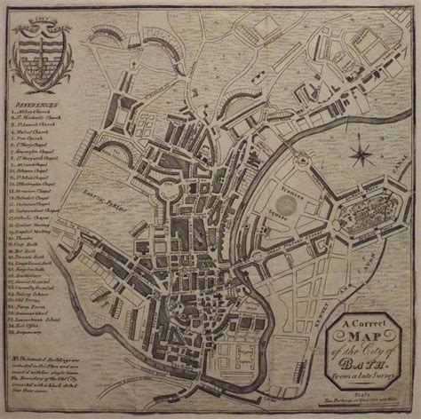 Antique Maps Of Bath In Somerset