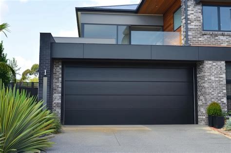 Premium Photo New Modern Garage Door In Black Anthracite Highquality