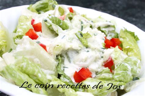 Le coin recettes de Jos SALADE ROMAINE SAUCE CRÉMEUSE AU CONCOMBRE