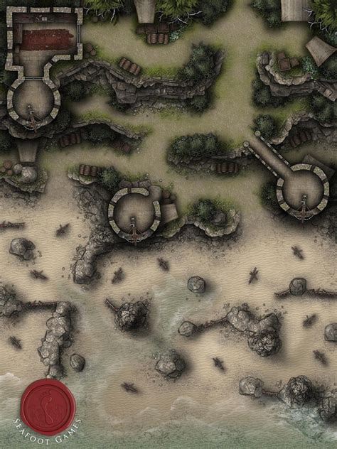 Fortified Beach Outpost X Battlemap Seafoot Games On Patreon