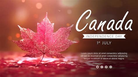 Premium Psd Happy Canada Independence Day Poster Concept With Maple Leaf