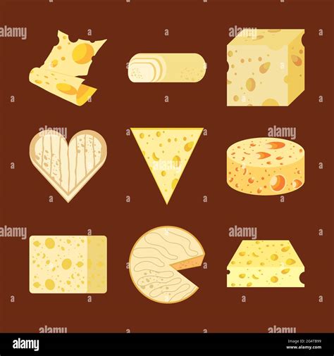 Cheese Different Shapes Stock Vector Image And Art Alamy