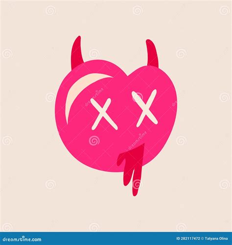 Pink Quirky Strange Clockwork Heart With A Funny Surprised Face Cartoon