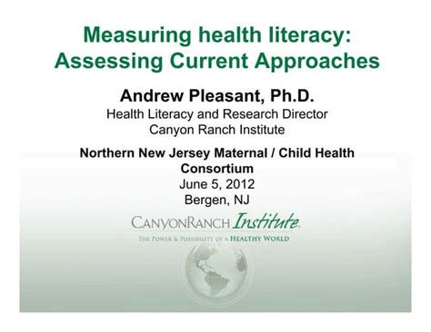 Measuring Health Literacy Ppt