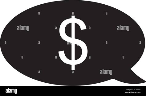 Speech Bubble With Money Symbol Icon Over White Background Silhouette