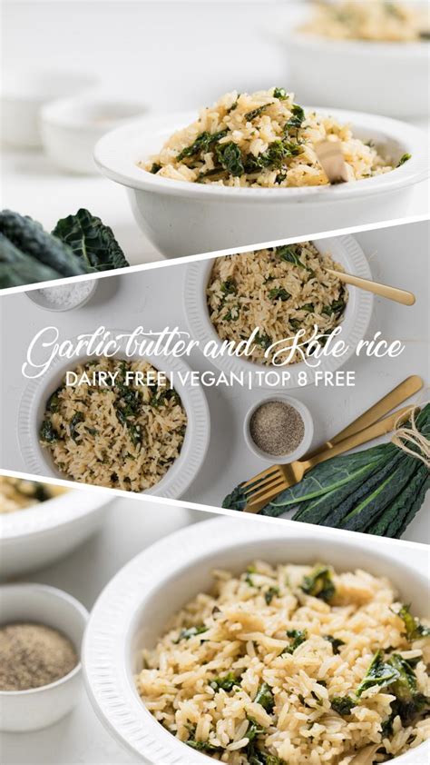 Dairy Free Garlic Butter Rice With Kale Vegan Make It Dairy Free