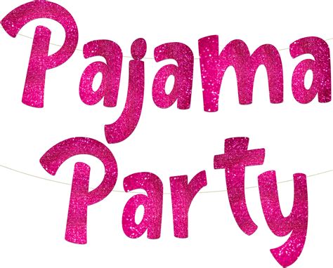 Pajama Party Pink Glitter Banner Slumber Party Pajama