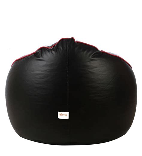 Buy Combo Xxxl Leatherette Bean Bag With Beans In Black Colour By