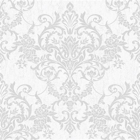 Graham & Brown Victorian Damask Silver Wallpaper Sample 10302994 - The ...