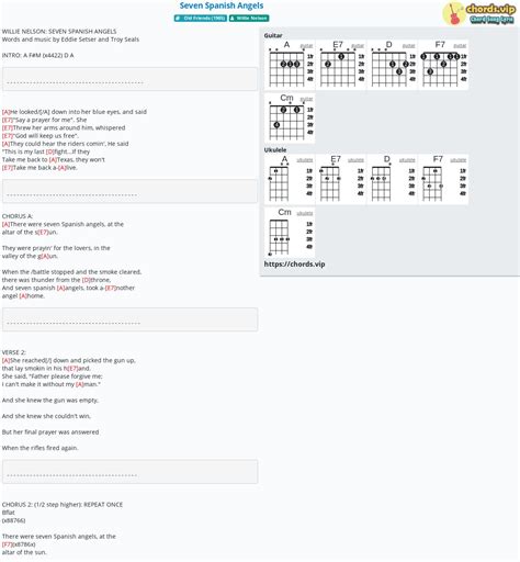 Chord: Seven Spanish Angels - tab, song lyric, sheet, guitar, ukulele ...