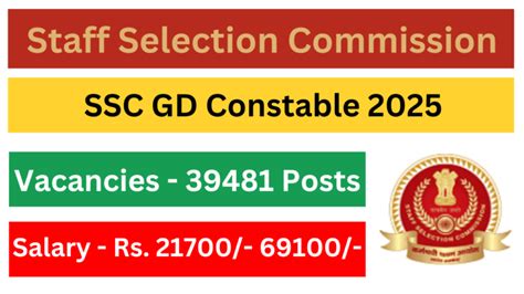 SSC GD Constable 2025 39481 Vacancies Apply Online Syllabus Exam Date